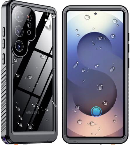 Justcool Designed for Samsung Galaxy S25 Ultra Case Waterproof Built-in [IP68 Underwater] Full Protection Heavy Duty Shockproof Anti-Scratched Phone Case Black