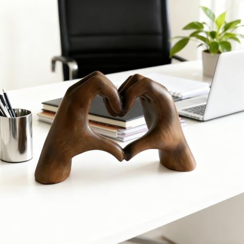 Escultura Manos en Corazón de Resina para Decoración miniatura 4