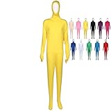 【コスプレホリック】全身タイツ コスプレ 顔出し 23色 男性 女性 130-190cm ハロウィン・イベントに最適！ (黄色, L)