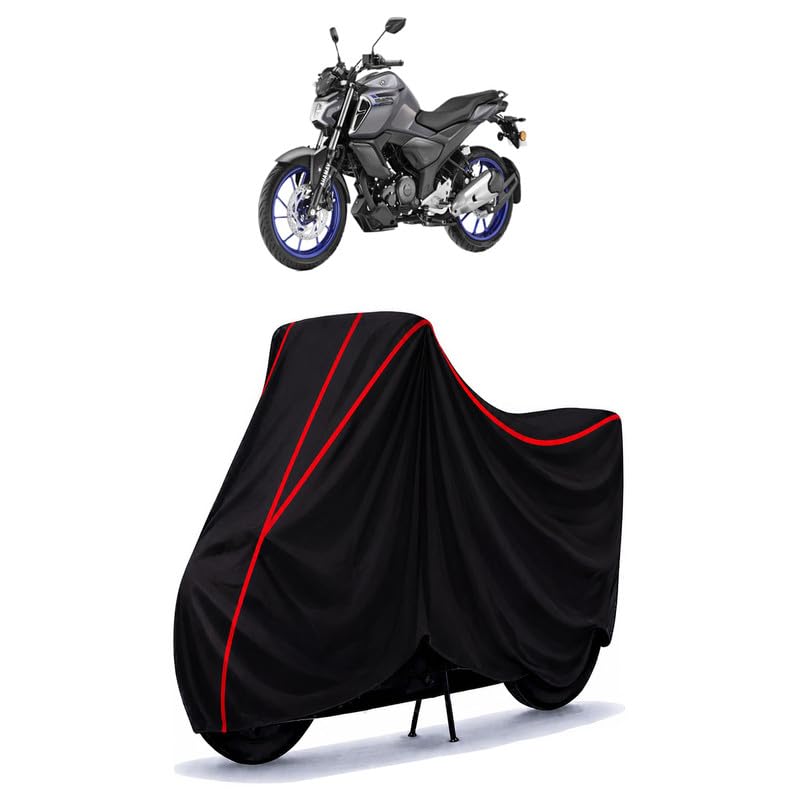 Image of YZF R15 V3 BS6 Water Resistant Bike Cover for All Motorcycles & Rain | Heavy Duty Taffeta Fabric | UV Protection, Dustproof, Scratchproof | All Weather Two Wheeler Body Cover with Elastic Bottom