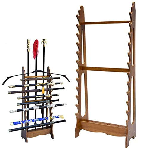 Présentoir katana bois support sabre samouraï rack couteaux 12 niveaux