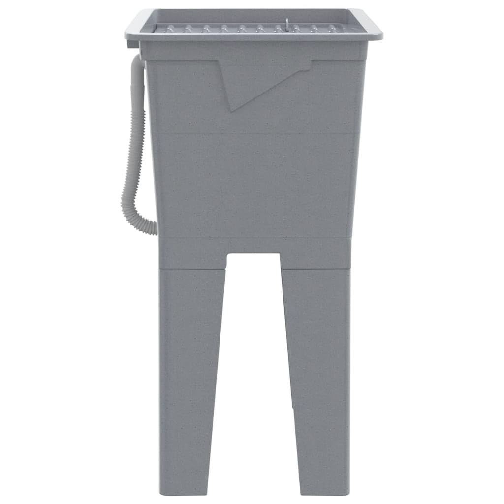 vidaXL Bac à Linge Gris 59x41x75 cm Résine, Évier Utilitaire Autoportant