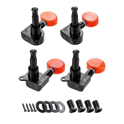 Clavijas de ajuste para ukelele de cabeza ovalada, durabilidad, materiales de metal, tapa transparente,...