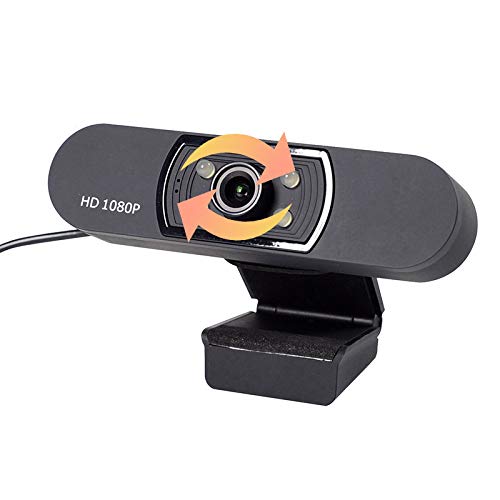 Nertpow 1080P Webcam, NP HD PC Webcam USB Mini Computer Camera Built-in Microphone, Flexible Rotatable Clip, for Laptops, Desktop and Gaming, Black