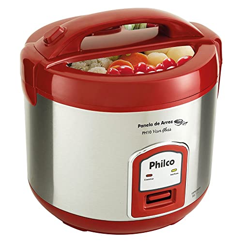 Panela de arroz, Ph10 visor glass, 10 xícaras, Vermelho, 220v, Philco
