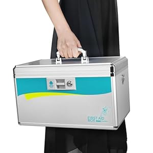 Medicine Lock Box,locking medicine box, Security Lock Boxes【Extra Large】 15.9×9.3×8.9 Inch,lock box, First Aid Key Safe Box,Lock Box for Medication