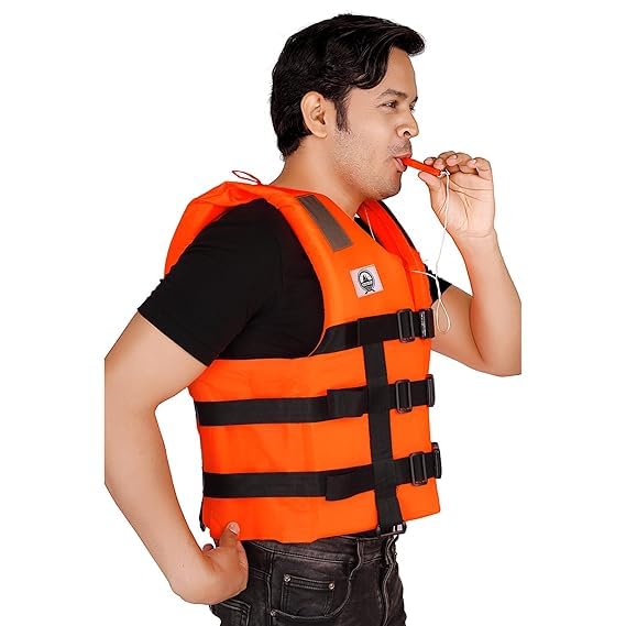 Image of Professional Life Jacket Adult Upto 120 kg Swim Boating Vest Life Jacket Snorkeling Floating Swimming Surfing Water Sports Life Saving Jacket Water Sport (Orange)