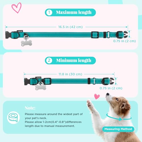 Collar Reflectante para Perro con Doble D y Etiqueta ID, Nylon Ajustable miniatura 6