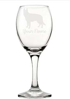 Personalised German Shepherd Engraved Wine Glass, Alsatian, Gift for Women, Gift for men