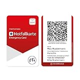 2 in 1 Original Notfallkarte Notfallpass & digitale Notfallseite für Menschen mit oder ohne Vorerkrankungen! Gesundheitsdaten & Notfallkontakt. Mit Notärzten entwickelt!