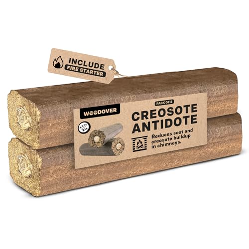 Chimney Cleaning Logs for Fireplace, Creosote Logs for Fireplace Cleaning, Creosote Remover, Soot Clean Fire Logs for Indoor Fireplace, Fireplace Cleaner Creosote Sweeping Log for Fireplace, Pack of 2