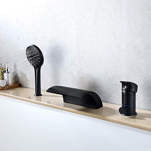 Robinet de baignoire cascade chic LUNEZY finition noir mat premium