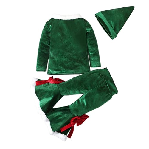 Roupa de Natal para menina,Roupa de Elfo de Natal com Chapéu | Roupa de Natal para criança pequena,