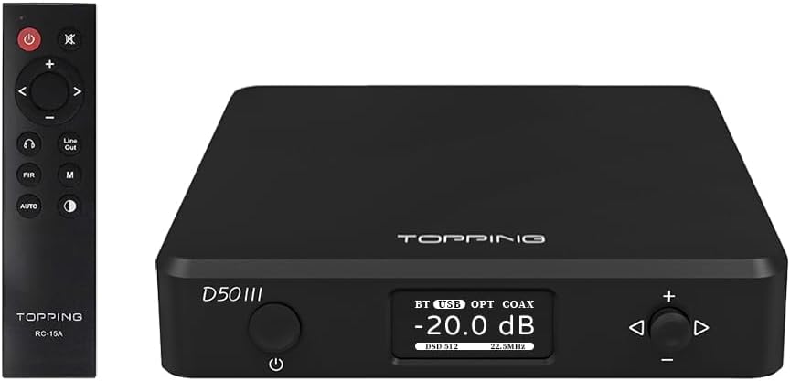 Amazon.com: TOPPING D50 III 2*ES9039Q2M DAC, USB/BT5.1/Optical/Coaxial ...