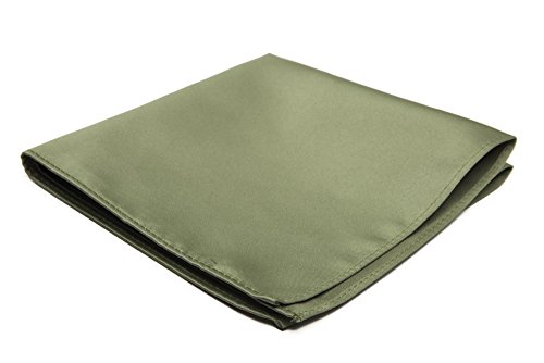 Jacob Alexander Men's Pocket Square Solid Color Handkerchief - Olive