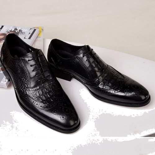 Generic Men's Oxfords Casual Dress Shoes Leather Lace Up Shoes for Men Alligator Printed Business Oxford Shoes3