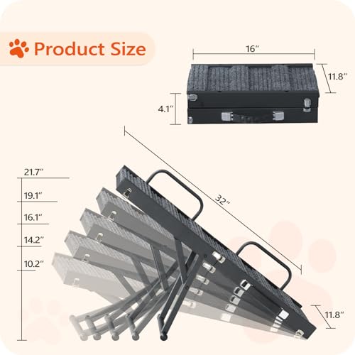 Dog-Ramp-32-Long-Adjustable-Dog-Ramp-for-Small-Dogs-5-Adjustable-Height-Dog-Steps-Folding-Pet-Ramp-with-Non-Slip-Mat-Safety-Side-Rails-for-Couch-Bed-or-Car-Black-and-Gray-DRHB801