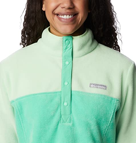 Image of Columbia Womens Benton Springs Half Snap II Pull Over Fleece Jacket, Dark Stone /Canoe /Vintage Blue, 3X