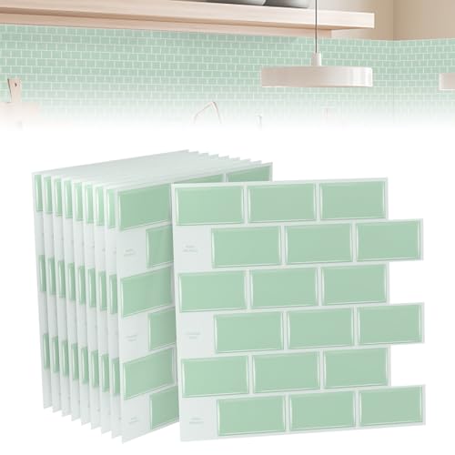 ACXIN 10 adhesivos para azulejos de cocina y baño, PVC 3D, para decoración del hogar, 30 x 30 cm (azulejos de imitación de piedra)