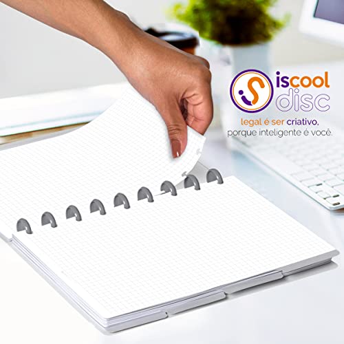 Refil Caderno De Disco ISCOOL Quadriculado 100 F 90g Médio