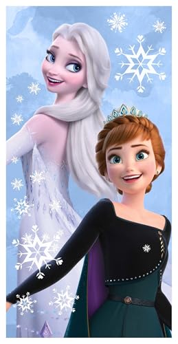 Jerry Fabrics Toalla de baño infantil, toalla de playa, toalla de ducha para niñas y niños, 100% algodón, texto ecológico, estándar, 70 x 140 cm, ELSA Anna