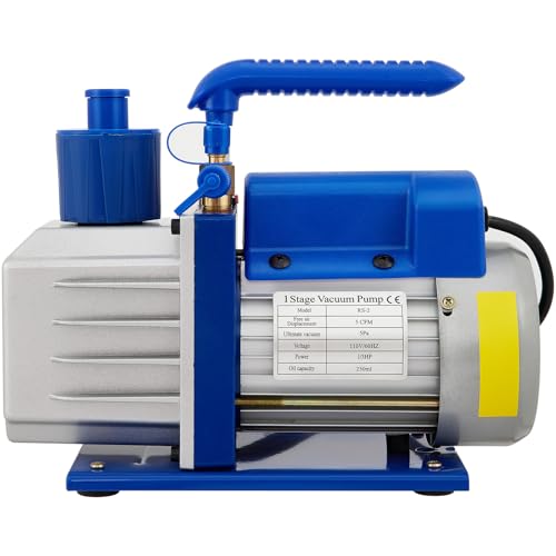 Happybuy 5 Gallon Vacuum Chamber with Pump, 5 CFM 1/3 HP Rotary Vane Vacuum Pump, 110V HVAC Tool Set for Wood Stabilizing, Degassing Silicones, Epoxies & Oils