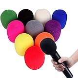 Dusenly Funda de espuma para micrófono de mano colorida para parabrisas, 10 unidades
