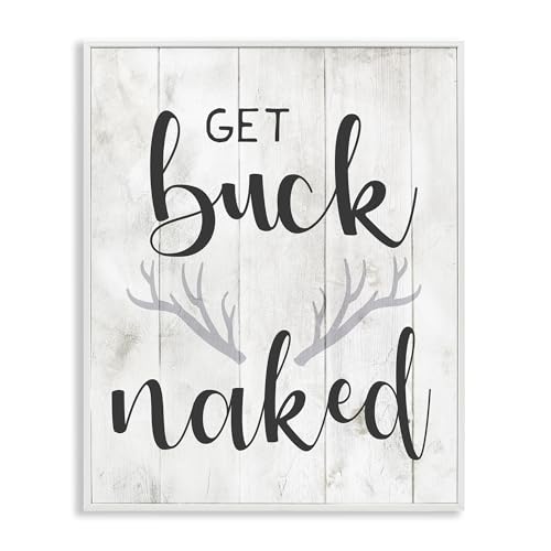 'Get Buck Naked with Antlers'| Framed Giclee Art