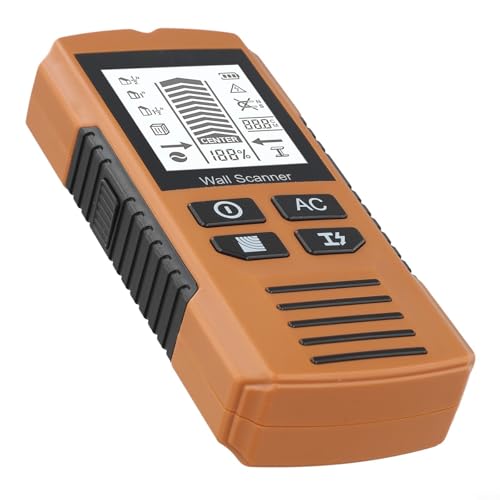 Vidonergy Escáner electrónico de pared 7 en 1 con pantalla LCD y alarma de audio, detector de mano para madera, metal y cables de CA vivos en varios (marrón)