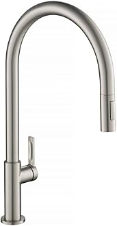 KRAUS Oletto High-Arc Single Handle Pull-Down Kitchen Sink Faucets in Spot Free Stainless Steel, Kitchen Faucets with Pull Down Sprayer, KPF-2821SFS