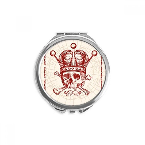 Miroir de poche portable multicolore à motif poker