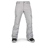 Moderne Slim Fit Volcom Damen Bridger Insulated Snowpant Schneehose, grau meliert, Mittel