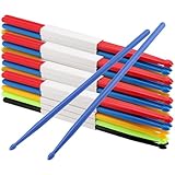 MUKCHAP 20 Pairs 5A Nylon Drumsticks, 5 Colors Non Slip Plastic Drum Stick for Musical Instrument Percussion
