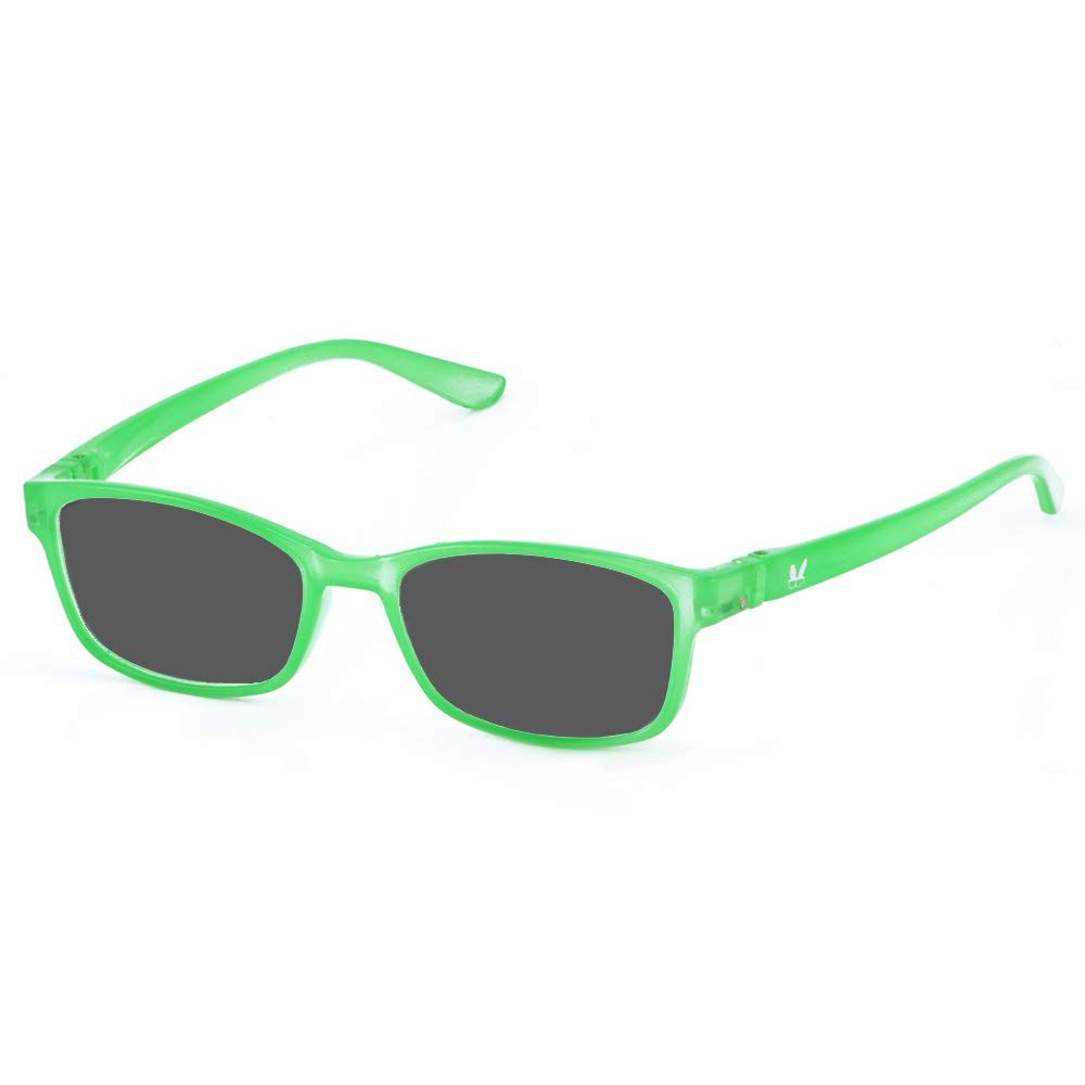 BUNNY EYEZ Sunnyz Reading Glasses - RUTHIE - Sun Shades with a Tiltable & Flippable Frame - Diopter Strength of +1.50 to +3.00 - Aqua Green Crystal Sun Lens, 1.00