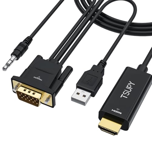 TSUPY Cable VGA a HDMI Transmitter and Receiver