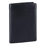 Ausstattung der Brieftasche: 8 x EC-Karten Fach | 5 x Einsteckfach für Belege | 2 x Geldscheinfach | 1 x Kleingeldfach mit Druckknopf | 1 x Netzfach für Ausweis (aufklappbar) | Lieferung in schwarzer Geschenkbox