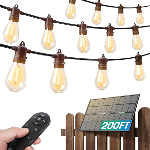 Image of addlon 200FT(192+8) Solar String Lights Outdoor, Last 20+ Hrs, USB Charging