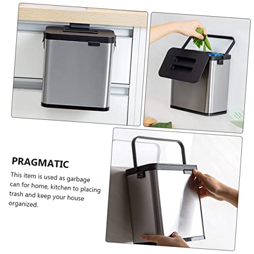 Caneca de basura rectangular para colgar de pared miniatura 6
