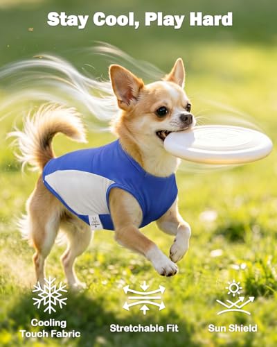 Image of CuteBone Cooling Stretch Sport Dog Tank - Athletic Fan Pet Jersey - Color Block Pet Vest for Small Dogs, Cats