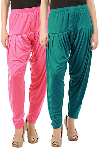 Image of Buy That Trendz Womens Patiala Pants Combo Pack of 2 Viscose Dhoti Patiyala Salwar Harem Bottoms Pants