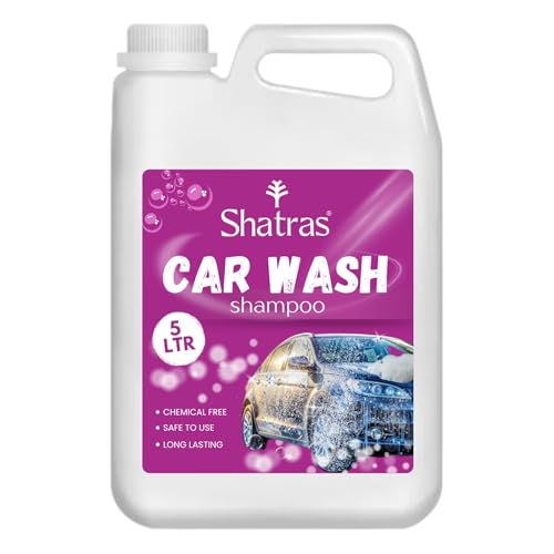 Image of Shatras Car Wash Shampoo - High Foam Car Cleaning Liquid | pH Neutral Formula | Scratch-Free Wash | Deep Cleaning & Extra Shine | Suitable for All Vehicles - 5L (PINK)