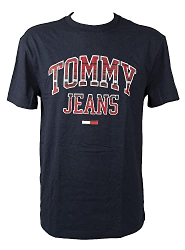 T-Shirt Tommy Hilfiger Homme Pur Coton Col Rond Manches mi-Longues TJ Plaid LO