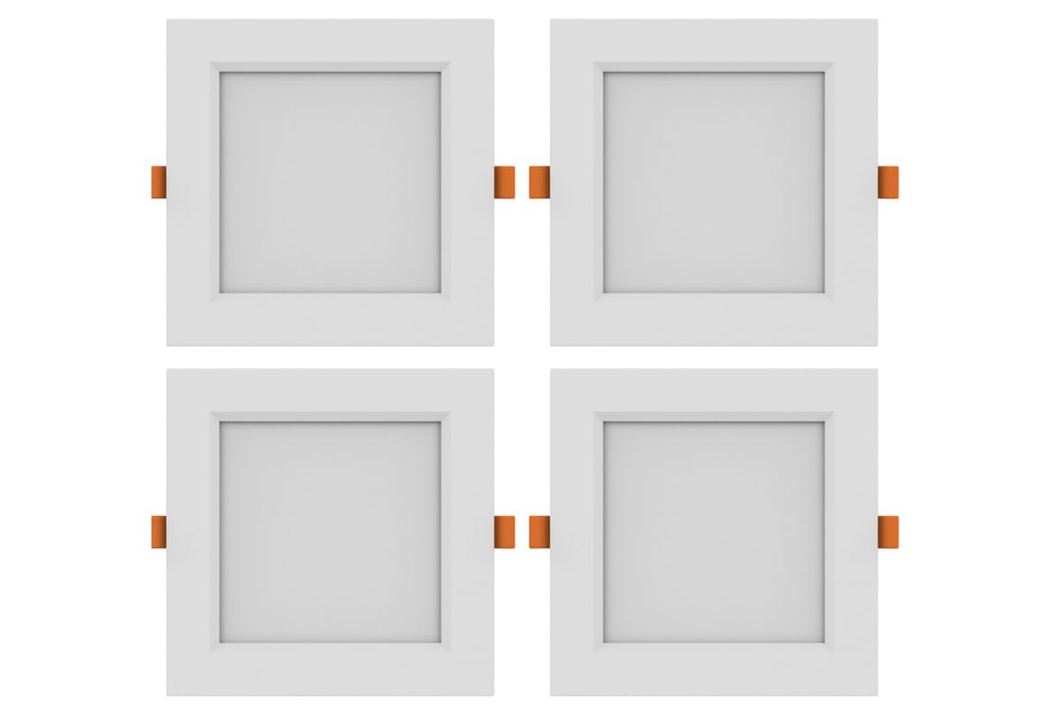 Osram Ledvance- 17 Watt- Led Slim Recessed Ceiling Panel- Downlight- Square- Warm White 3000K- Pack of 4