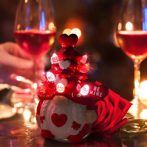 Valentines Day Decorations, Small Valentines Day Gnomes Ceramic Tree Decor, Valentine Gnomes Decor, Valentine's Day Decorations, Valentine Ceramic Tree Decoration for Home, Table - Image 4