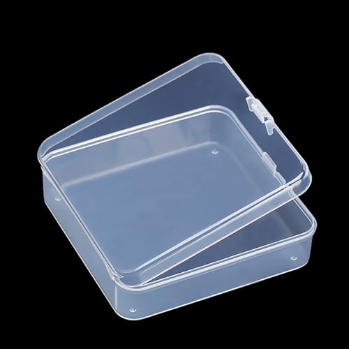 Image of 12Pcs Square Bead Organizers with Lid (3.7 x 3.7 x 1.18 inch), Small Square Plastic Clear Beads Storage Containers Box for Beads, Small Items etc