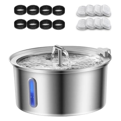 Cat Water Fountain with 8 Carbon Filters and 8 Sponges Cover