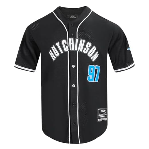 Pro Standard Men's Aidan Hutchinson Black Detroit Lions Mesh Button-Up Baseball Jersey