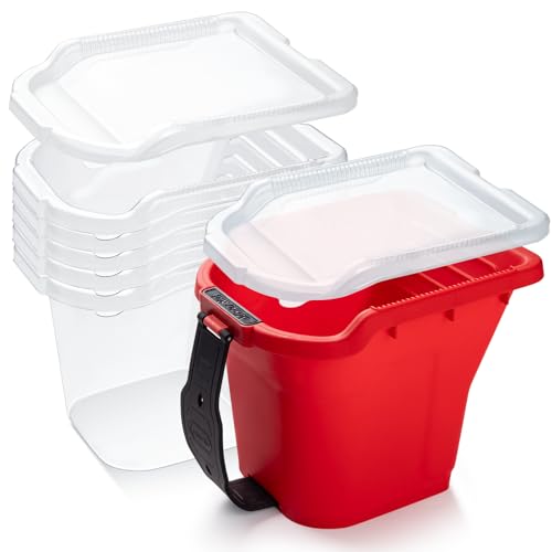 Mister Rui 4 Paint Bucket Hand Held 8 Pack Paint Cups Paint Pail Liner with Lid for Touch-ups Crafts and Coating Projects