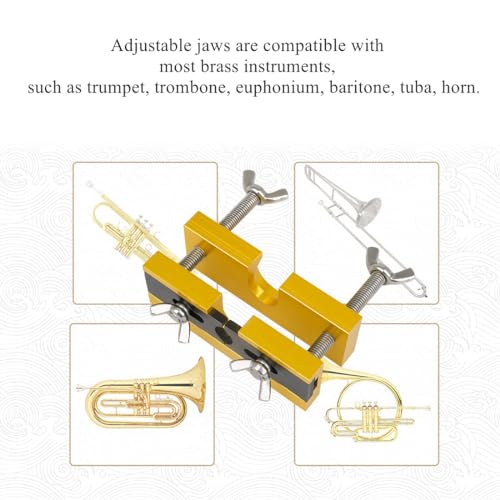 MuzcYM Adjustable Mouthpiece Puller Tool Mouthpiece Puller Remover Holder Tool for Brass-Wind Instruments Trumpet, Trombone, HornGold - Image 2
