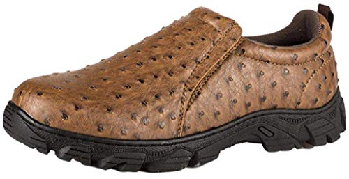 ROPER Mens Performance Faux Ostrich Slip On Casual Shoes - Brown